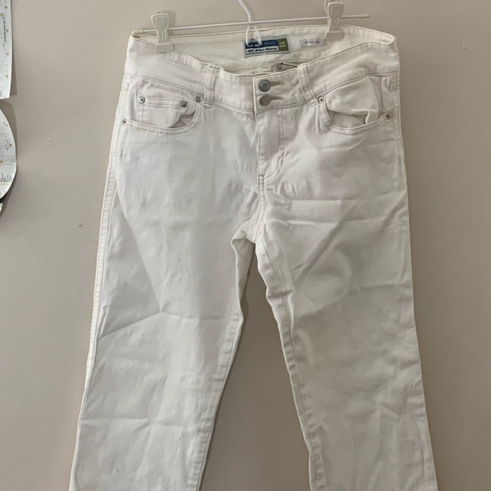 Low-rise vintage Old Navy cropped white jeans